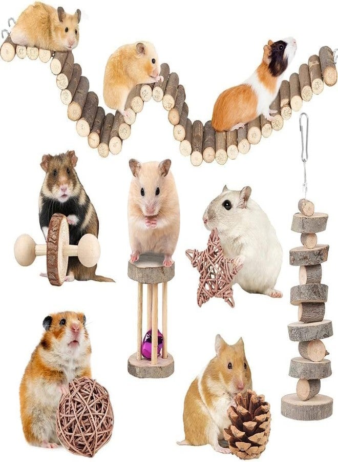 BBjinronjy Hamster Accessories - Guinea Pig & Chinchilla Chew Toys - Suspension Bridge Set - Willow Ball & Stuff for Dwarf Syrian Chinchillas & Gerbils - Image 4